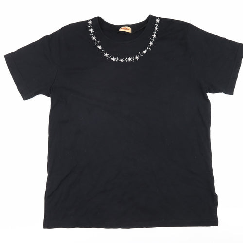 EXTRA Women's Black Embroidered T-Shirt Size 20
