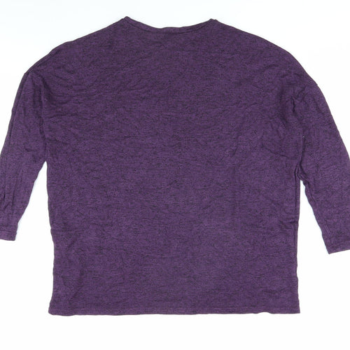 Capsule Women's Purple Knit Top, L, Casual, Autumn