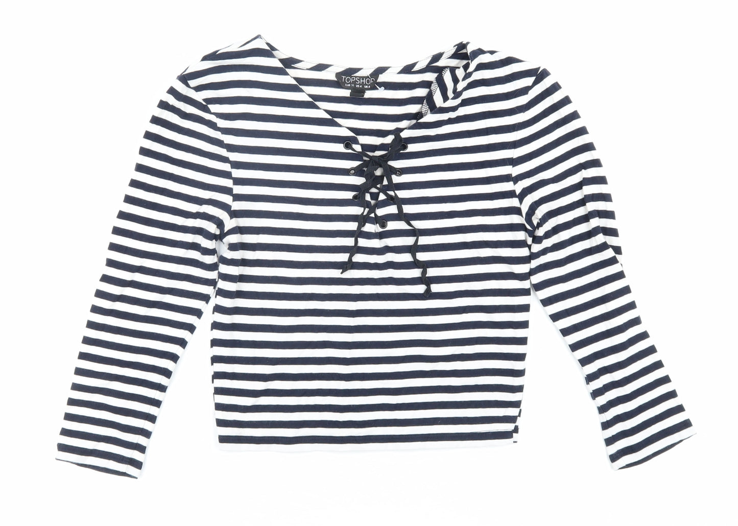 Topshop Women's Striped Blouse, Size 8, Cotton