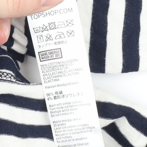 Topshop Women's Striped Blouse, Size 8, Cotton