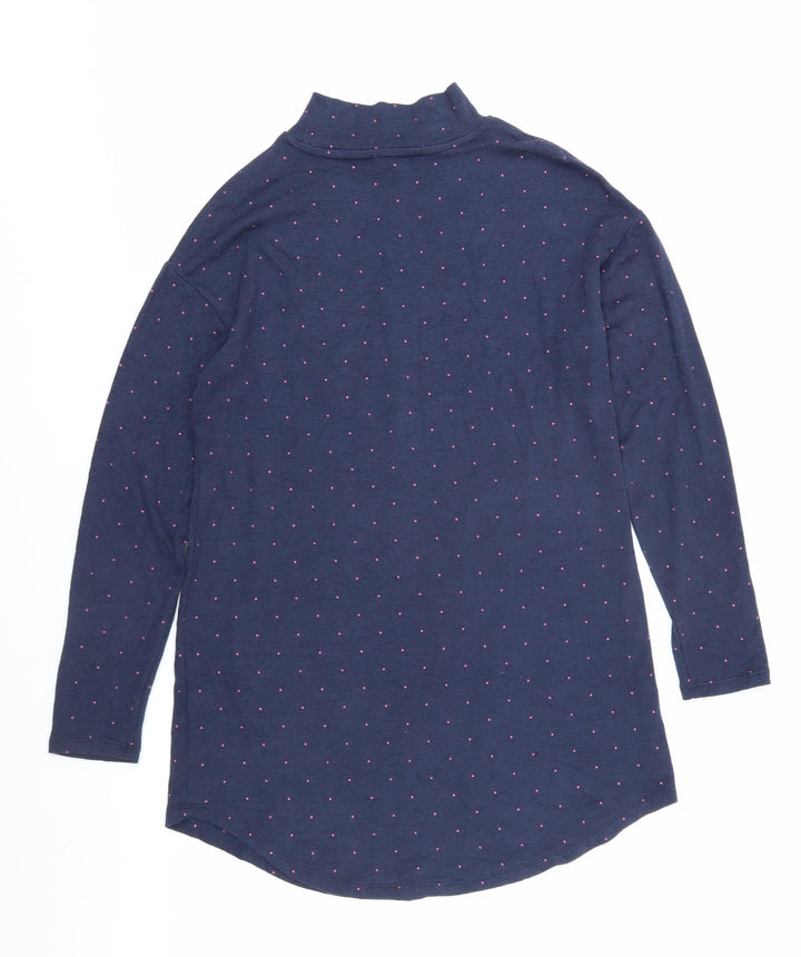 Marks and Spencer Women's Blue Mock Neck Dress Size 8