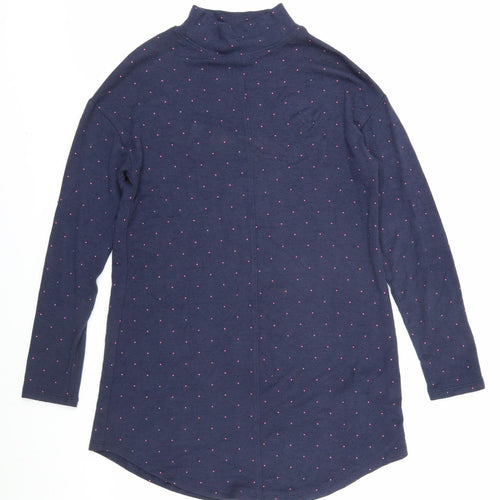 Marks and Spencer Women's Blue Mock Neck Dress Size 8