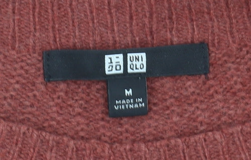 Uniqlo Women's Brown Knit Jumper Dress M 3/4 Sleeve