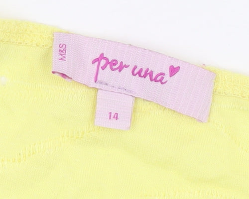 Marks and Spencer Women's Yellow T-Shirt Size 14