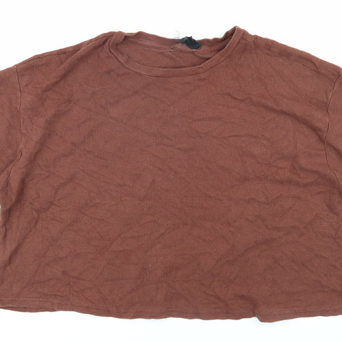 Wednesday's Girl Women Brown Relaxed Basic T-Shirt