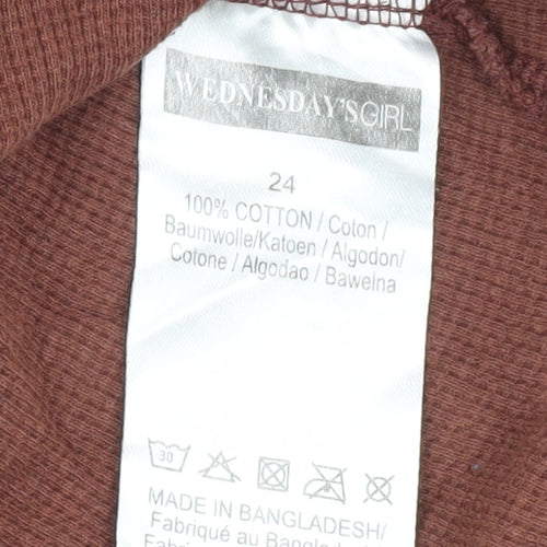 Wednesday's Girl Women Brown Relaxed Basic T-Shirt