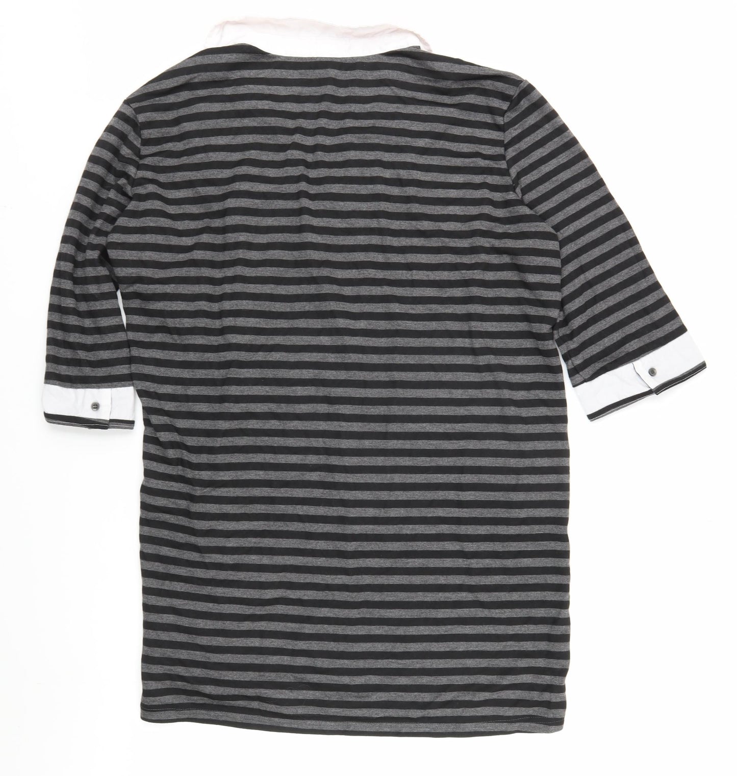 Gabriella Vicenza Women’s Plus Black Striped Wrap Blouse