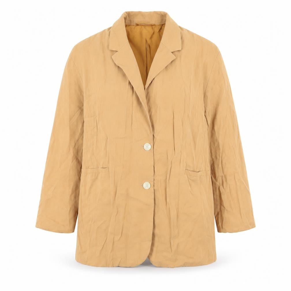 Front view of Next Women's Beige Blazer, size 10, Collared Classic