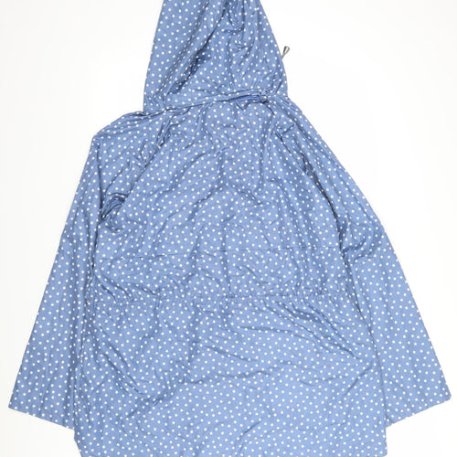 Next Women's Blue Hooded Polka Dot Rain Coat Size 18
