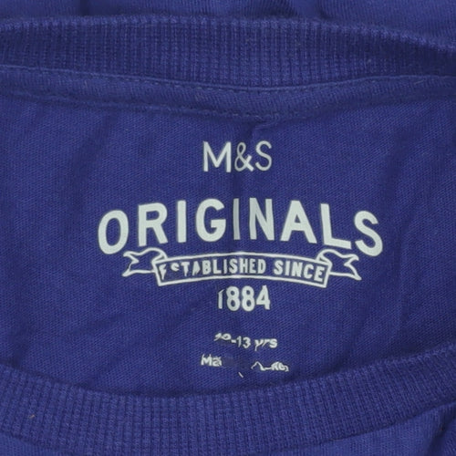 Marks and Spencer Girls Blue Graphic T-Shirt 12-13 Years