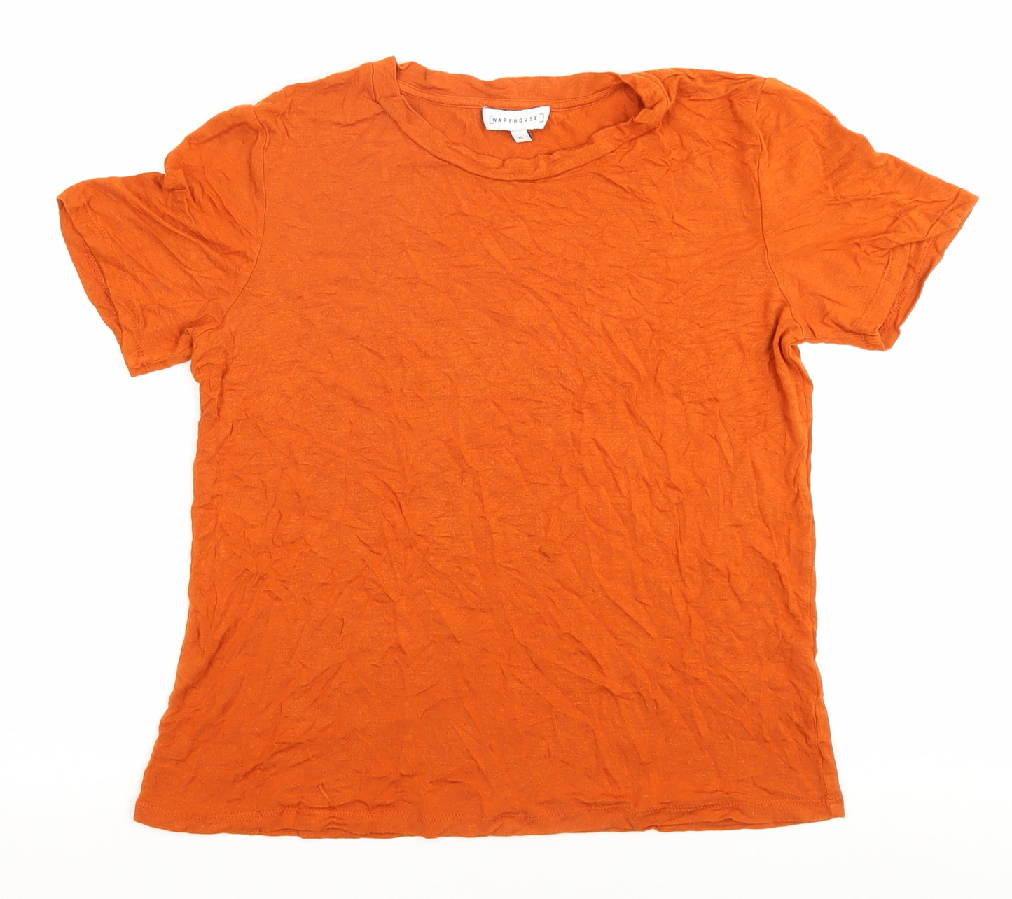 Warehouse Women's Orange Basic T-Shirt Size 10