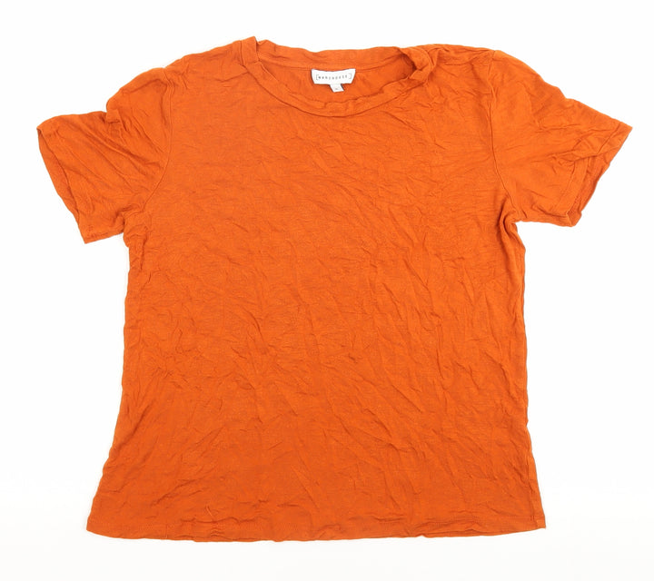 Warehouse Women's Orange Basic T-Shirt Size 10