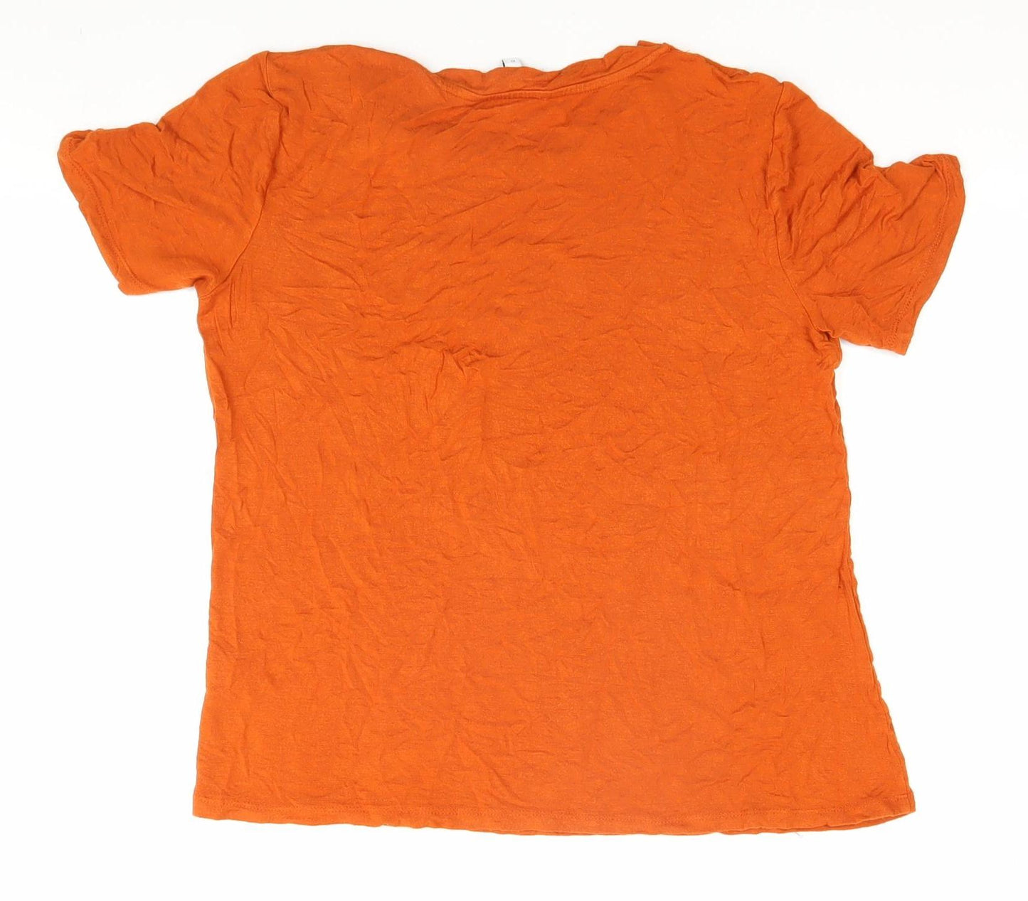 Warehouse Women's Orange Basic T-Shirt Size 10