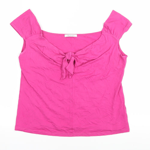 Artigiano Women's Pink Bow Blouse, Size 14, Summer Top