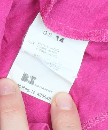 Artigiano Women's Pink Bow Blouse, Size 14, Summer Top