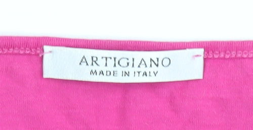 Artigiano Women's Pink Bow Blouse, Size 14, Summer Top