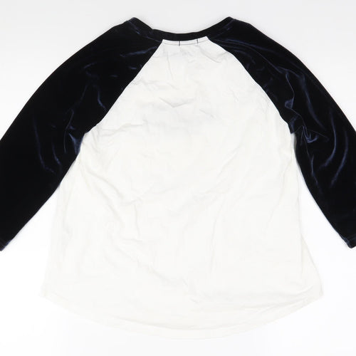 Bershka Teens White & Black Raglan T-Shirt, S