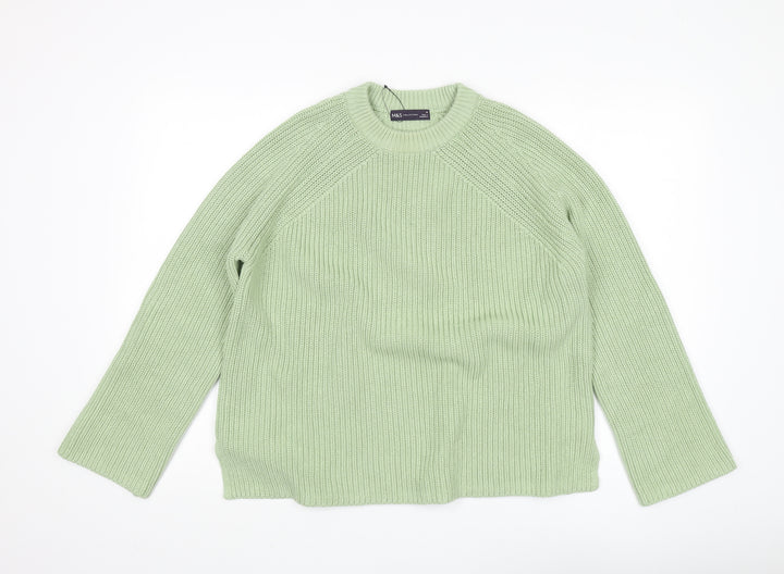 Marks and Spencer Women's Green Pullover Jumper, M, Crew Neck