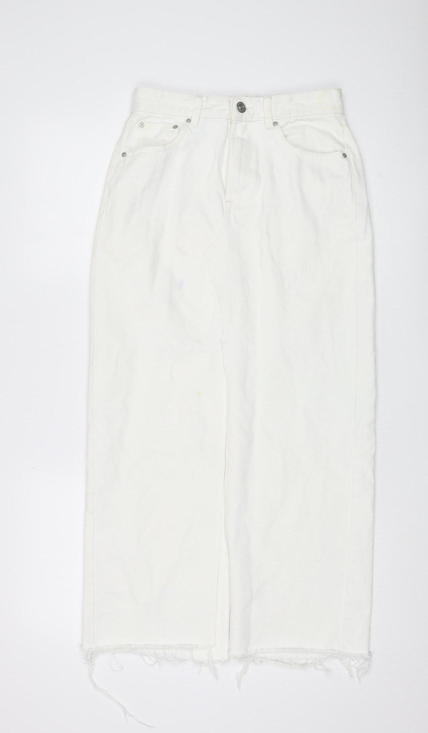 Pull & Bear Women's White Midi Pencil Skirt, Size S