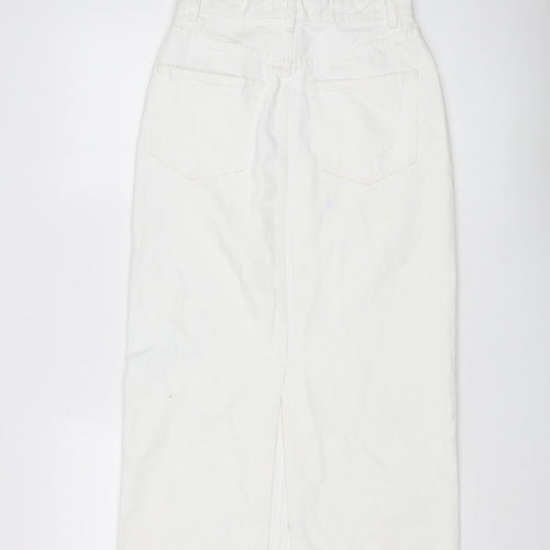Pull & Bear Women's White Midi Pencil Skirt, Size S