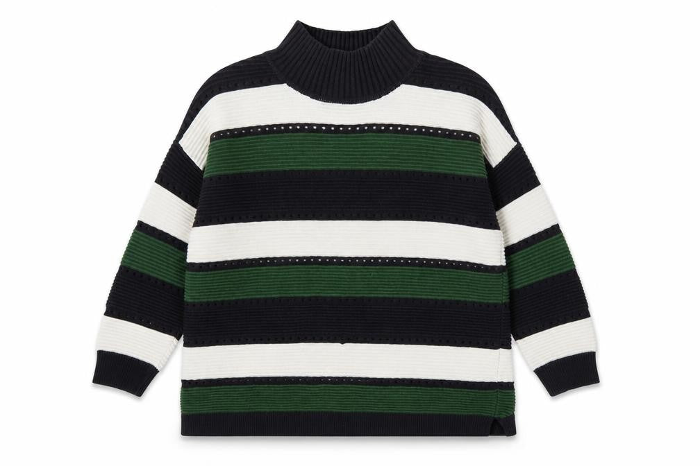 Front view of French Connection Women's Black Striped jumper