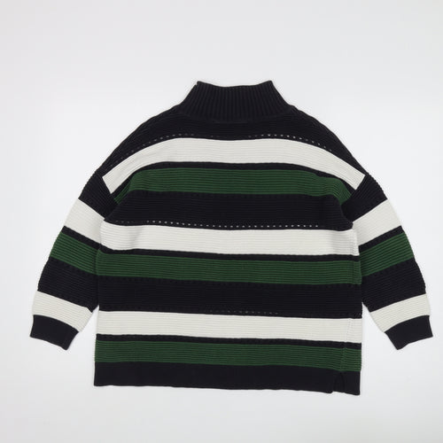 French Connection Women's Black Striped Pullover Jumper