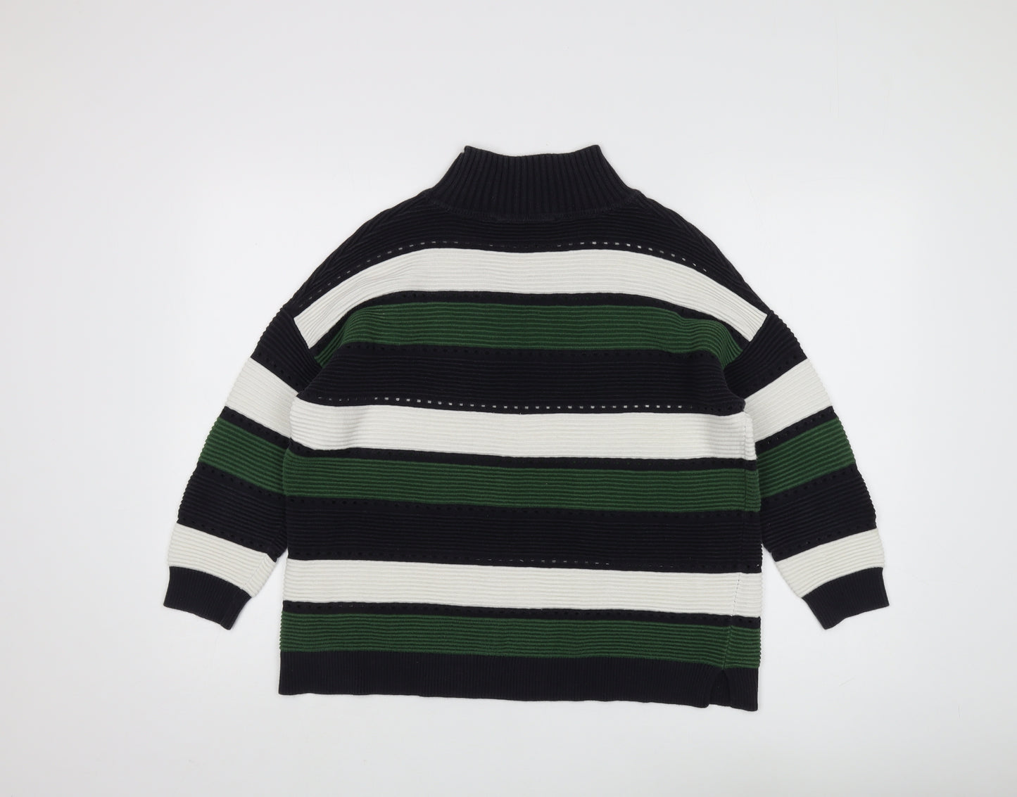 French Connection Women's Black Striped Pullover Jumper