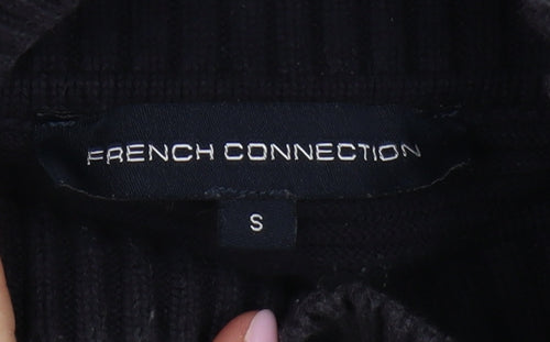 French Connection Women's Black Striped Pullover Jumper