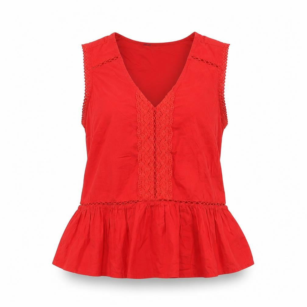 Front view of Marks & Spencer Red Camisole Blouse, size 8, Summer