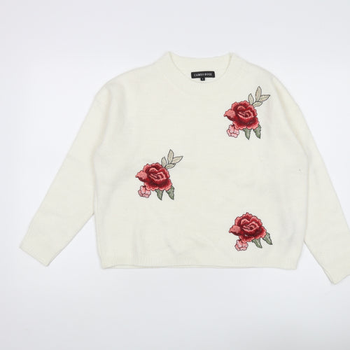 Cameo Rose Women's Ivory Floral Pullover Jumper S