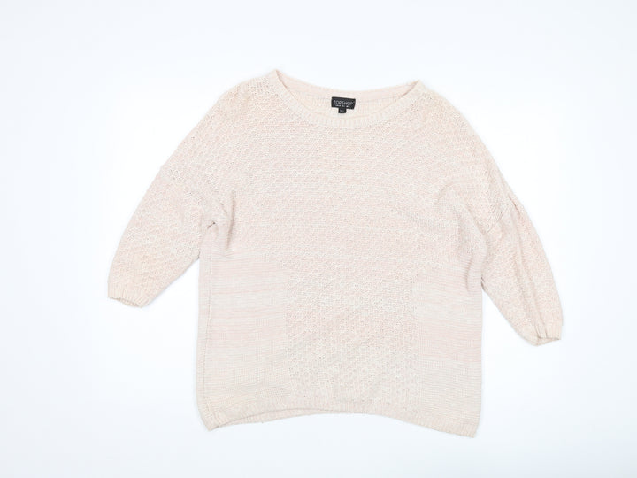 Topshop Women's Pink Pullover Jumper, Size 6