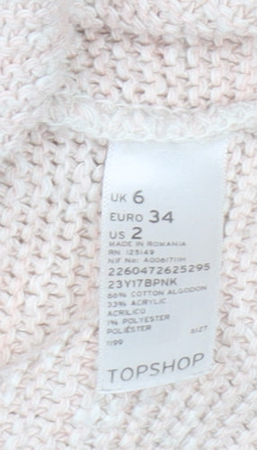 Topshop Women's Pink Pullover Jumper, Size 6