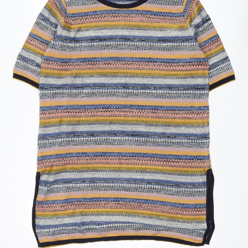 Marks and Spencer Women's Multicoloured Striped Knit Jumper L