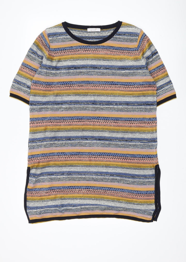 Marks and Spencer Women's Multicoloured Striped Knit Jumper L