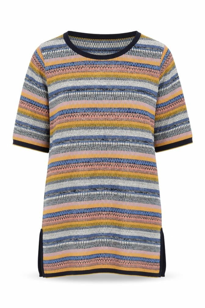 Front view of Marks & Spencer Women's Multicoloured Striped Knit Jumper L