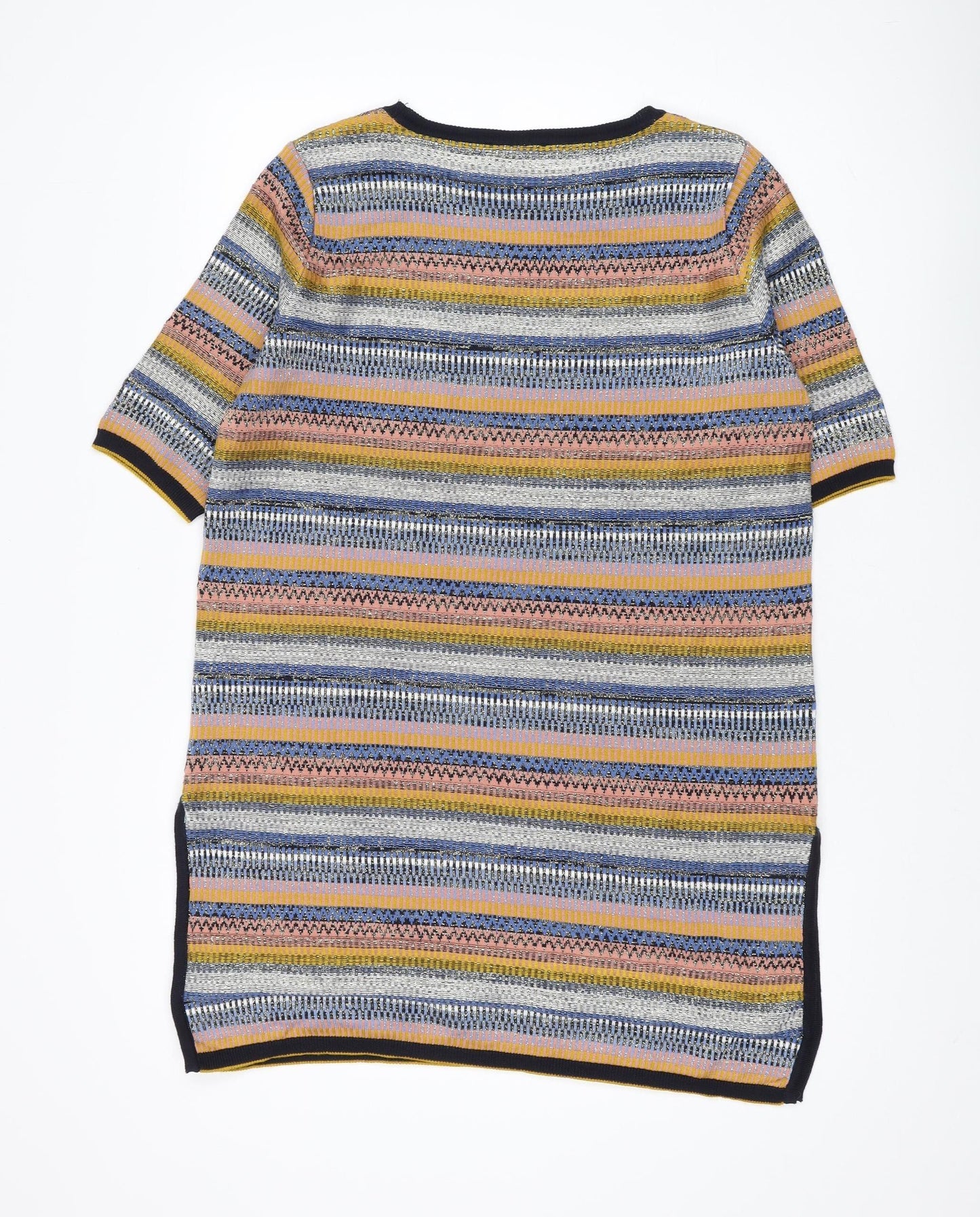 Marks and Spencer Women's Multicoloured Striped Knit Jumper L