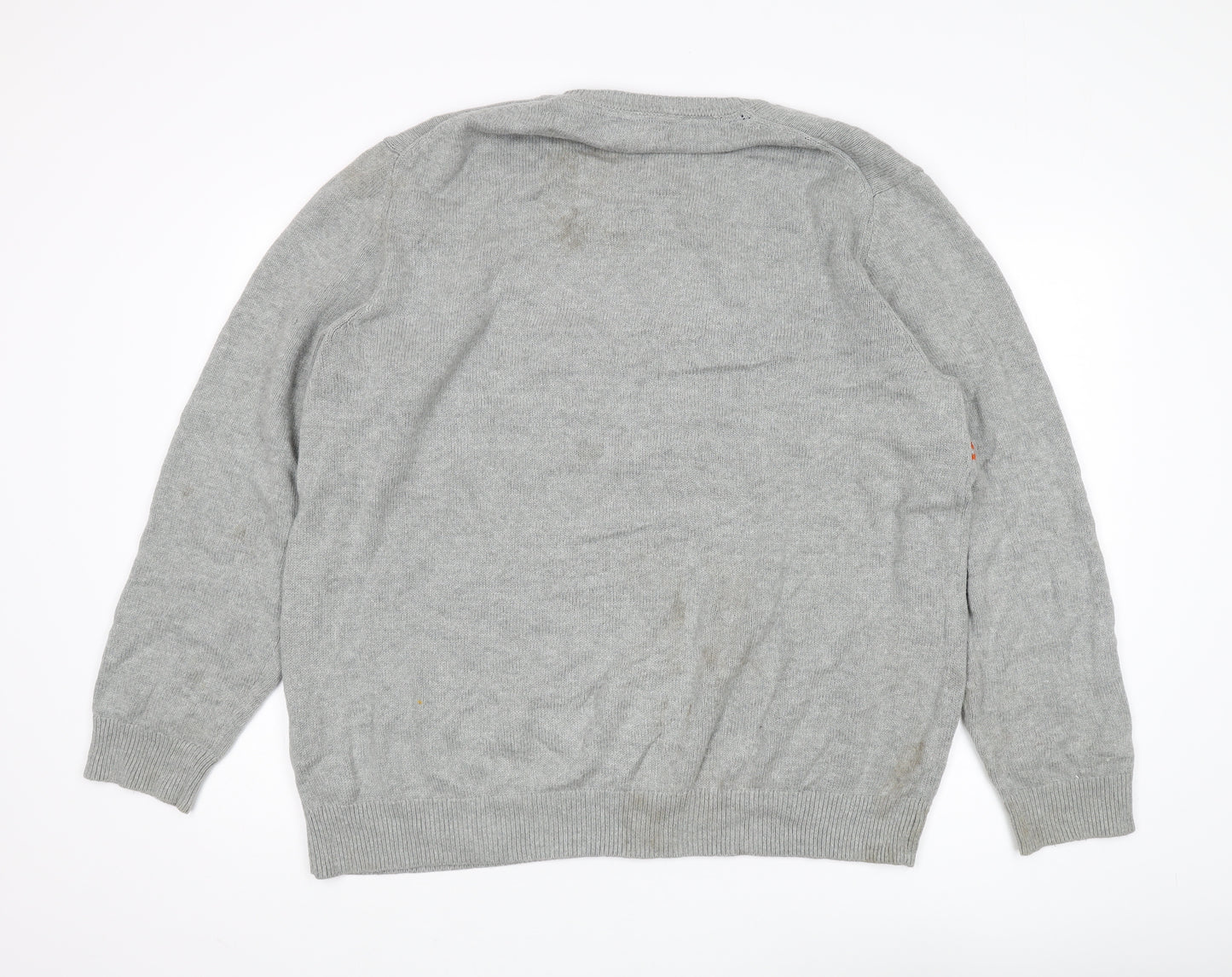 Club Room Men's Grey 2XL Fox Graphic Pullover Jumper