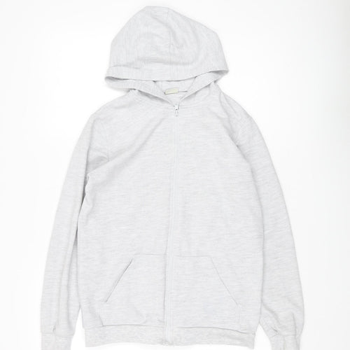 LC WAIKIKI Boys Grey Full Zip Hoodie, 11-12 Years, Casual