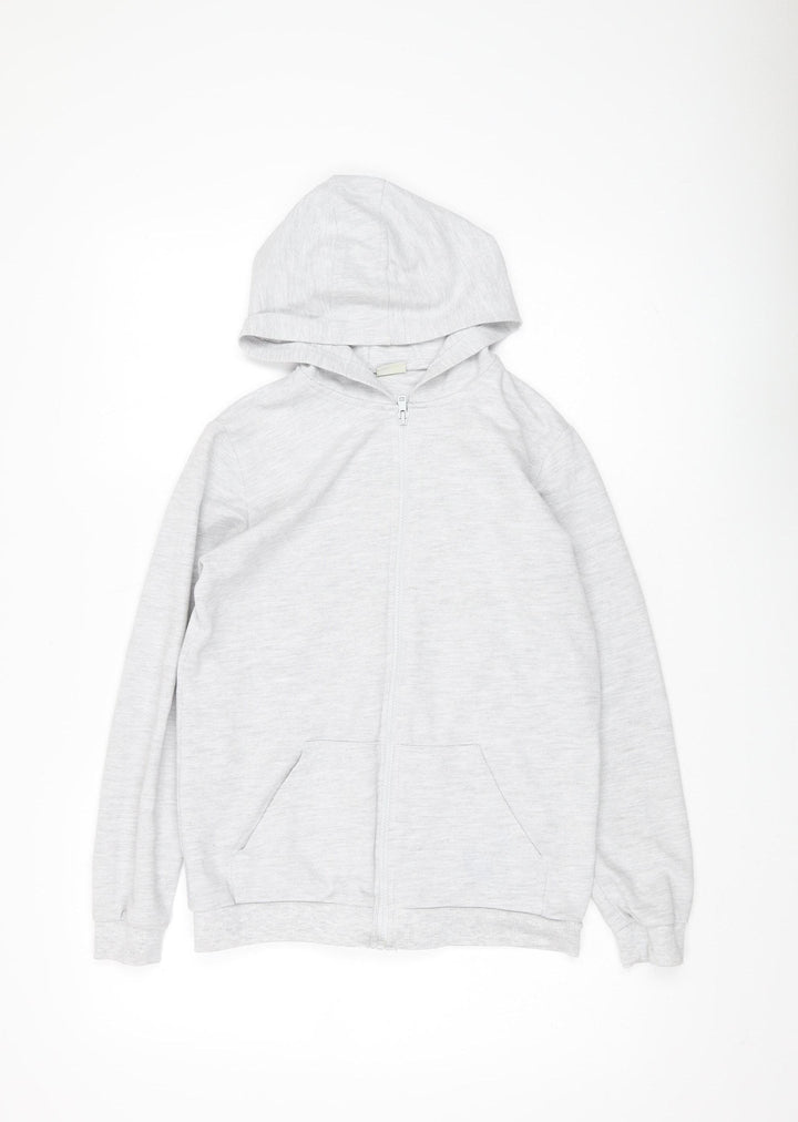 LC WAIKIKI Boys Grey Full Zip Hoodie, 11-12 Years, Casual