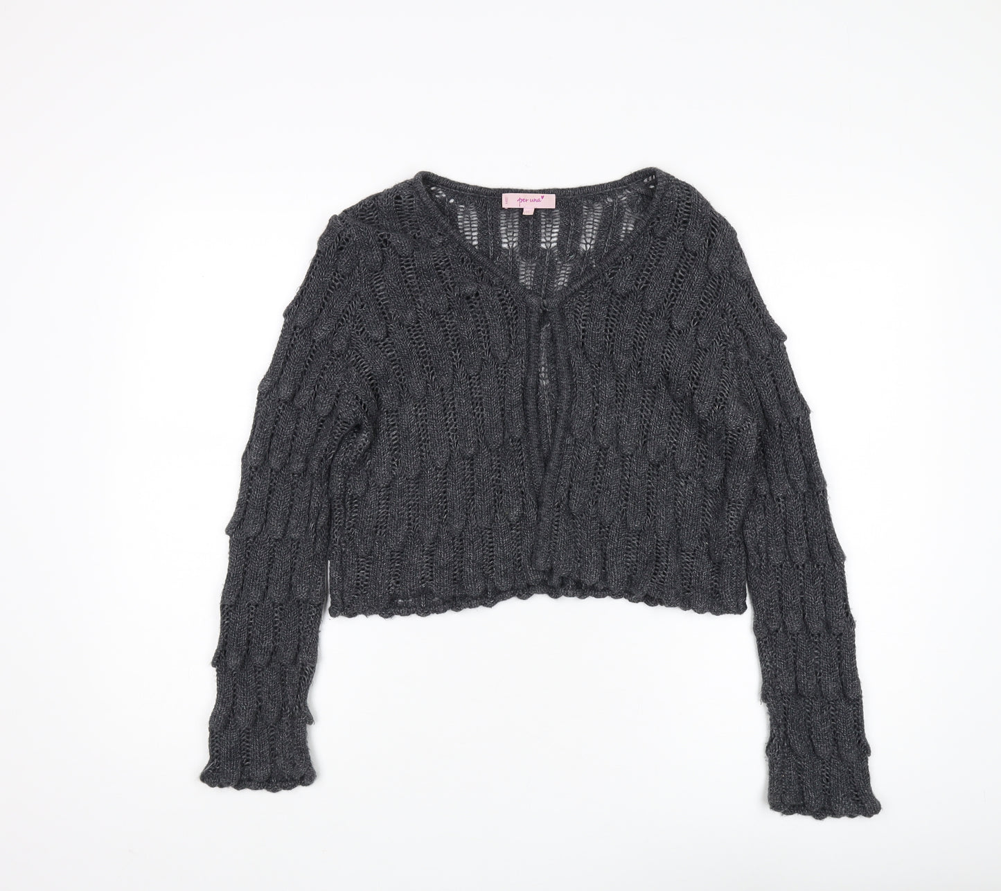 Marks and Spencer Women's Grey Cable-Knit Cardigan
