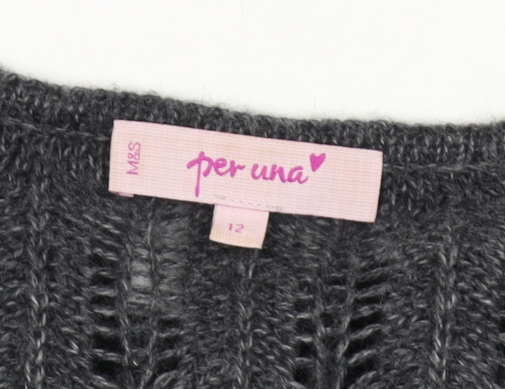 Marks and Spencer Women's Grey Cable-Knit Cardigan