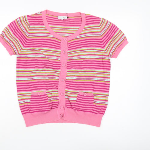 Next Women's Pink Striped Cardigan Size 14