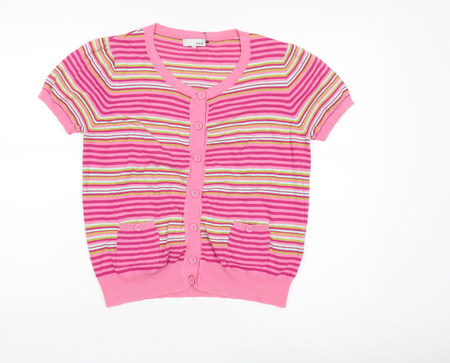 Next Women's Pink Striped Cardigan Size 14