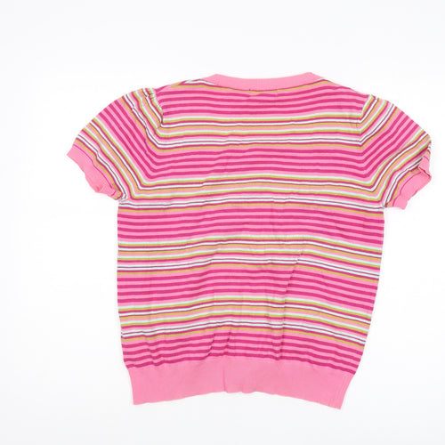 Next Women's Pink Striped Cardigan Size 14