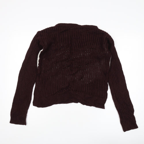 Dorothy Perkins Women's Brown Heart Pullover Jumper Size 10