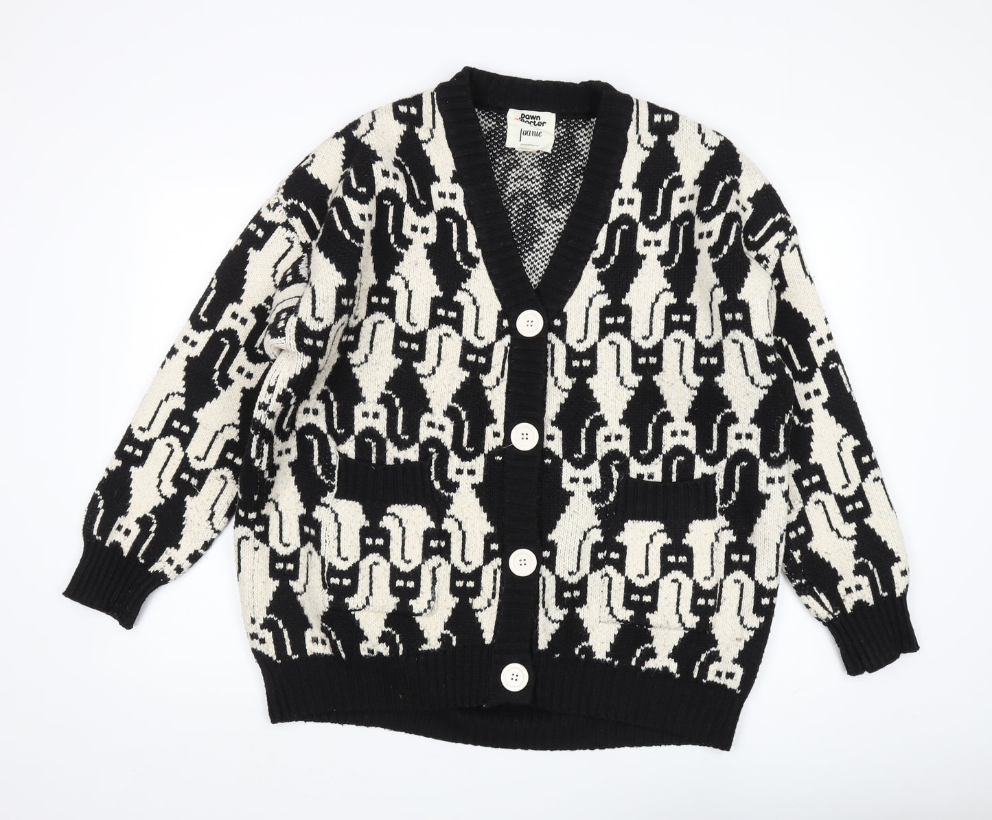 Joanie Women's Black & White Cardigan M