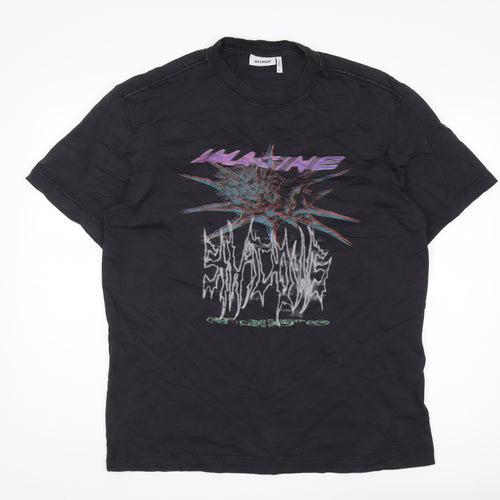 Weekday Men's Black Graphic Print T-Shirt M