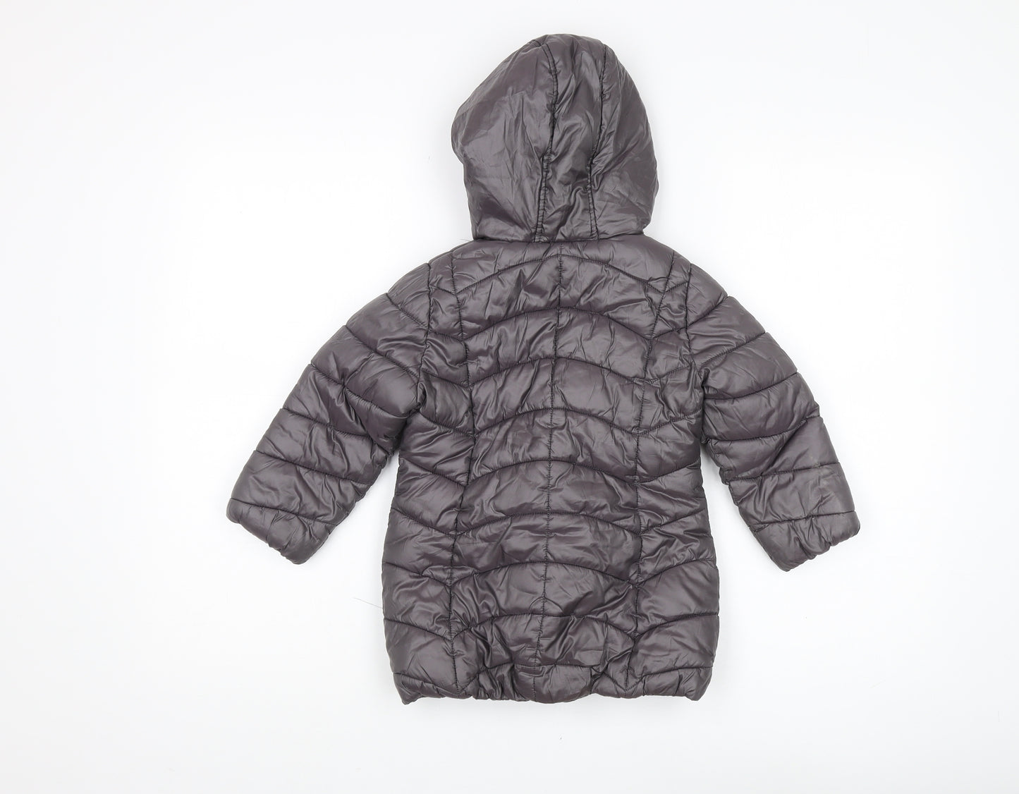 Next Girls Grey Hooded Puffer Jacket 3 Years Warm Winter Coat