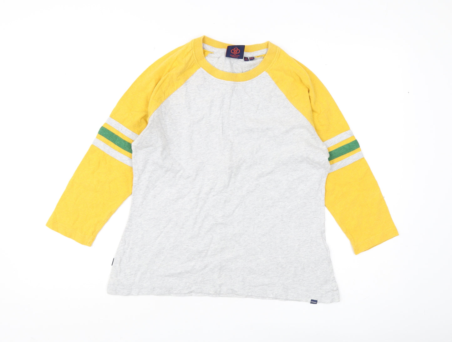 Superdry Women's Yellow Ringer T-Shirt Size 8
