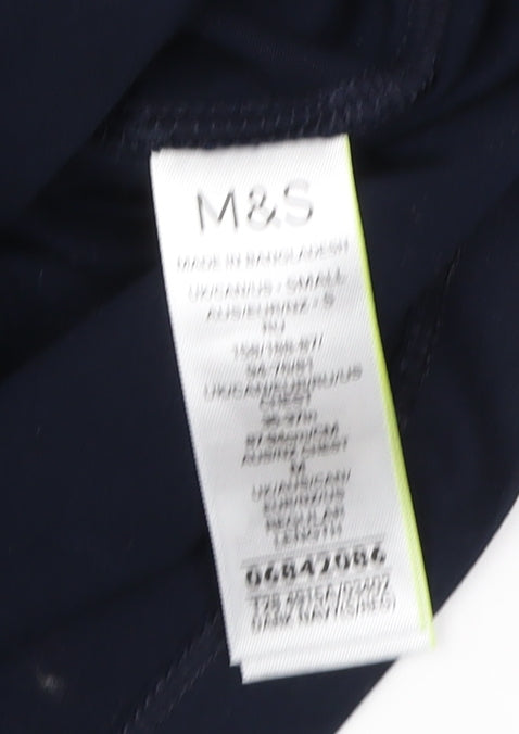 Marks & Spencer Men's Blue Polo Shirt - Small